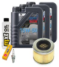 Paquete de inspección 3L 15W-50 + filtro de aceite + 1x bujía para BMW F ST 650 ccm Año 2000