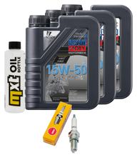 Paquete de inspección 3L 15W-50 + filtro de aceite + 1x bujía para BMW F ST 650 ccm Año 2000