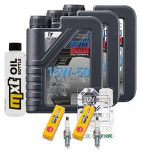 Inspektionspaket 3L 15W-50 + Ölfilter + 2x Zündkerze für BMW F R 800 ccm Bj. 2009 - 2014