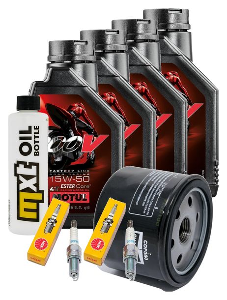 Pacchetto di ispezione 4L 15W-50 + filtro olio + 2x candela per BMW F R 800 ccm Anno 2015