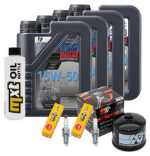 Inspektionspaket 4L 15W-50 + Ölfilter + 2x Zündkerze für BMW F R 800 ccm Bj. 2015