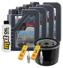Pacchetto di ispezione 4L 15W-50 + filtro olio + 2x candela per BMW F R 800 ccm Anno 2015