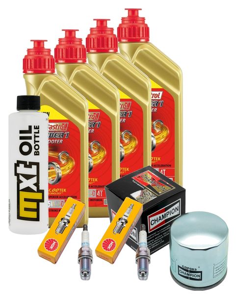 Pacchetto di ispezione 4L 5W-40 + filtro olio + 2x candela per BMW R GS 1100 ccm Anno 1993