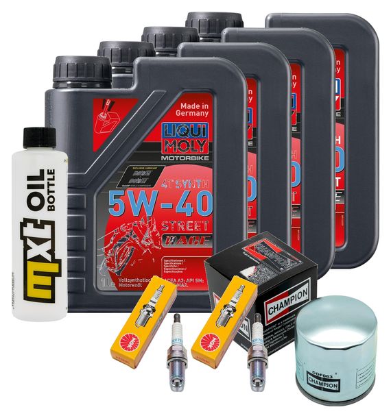 Inspektionspaket 4L 5W-40 + Ölfilter + 2x Zündkerze für BMW R RS RT ABS S GS Adventure 1100 / 1150 ccm Bj. 1993 - 2005