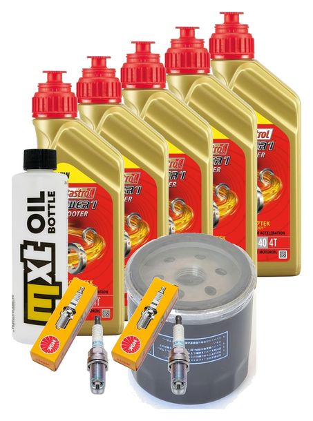 Pacchetto di ispezione 5L 5W-40 + filtro olio + 2x candela per BMW R RS 1100 ccm Anno 1992 - 2000
