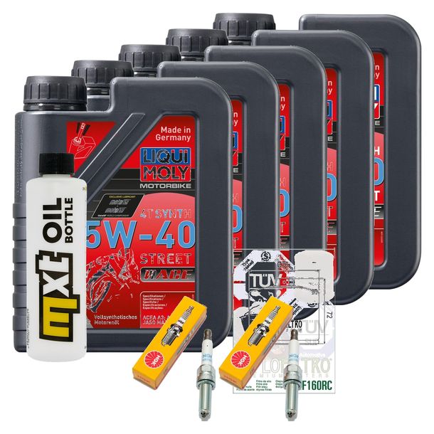 Inspektionspaket 5L 5W-40 + Ölfilter + 2x Zündkerze für BMW R RT 1200 ccm Bj. 2013