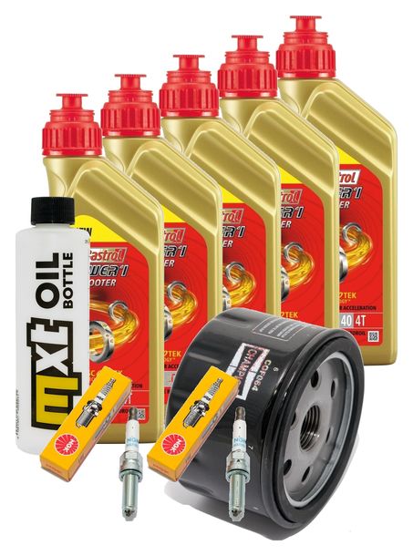 Inspektionspaket 5L 5W-40 + Ölfilter + 2x Zündkerze für BMW R RT 1200 ccm Bj. 2014