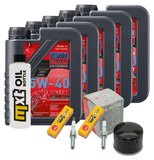 Inspektionspaket 5L 5W-40 + Ölfilter + 2x Zündkerze für BMW R RT 1200 ccm Bj. 2014
