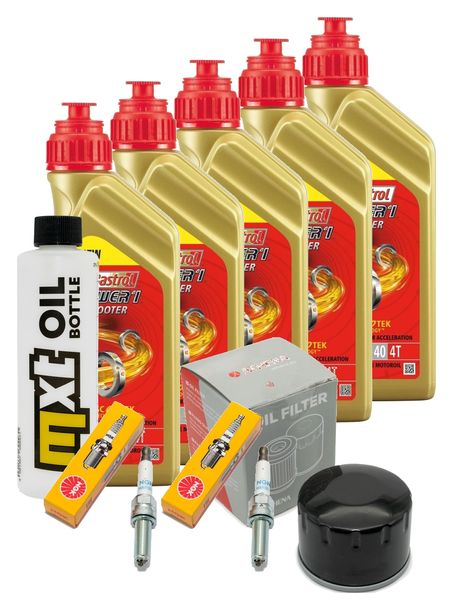 Inspektionspaket 5L 5W-40 + Ölfilter + 2x Zündkerze für BMW R RT 1200 ccm Bj. 2014