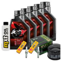 Pacote de Inspeção 5L 5W-40 + Filtro de Óleo + 2x Vela de Ignição para BMW R RT 1200 ccm Ano. 2014