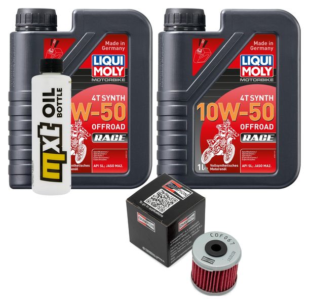 Inspektionspaket 2L 10W-50 + Ölfilter für Daelim VT VS 125 ccm Bj. 1998 - 1999
