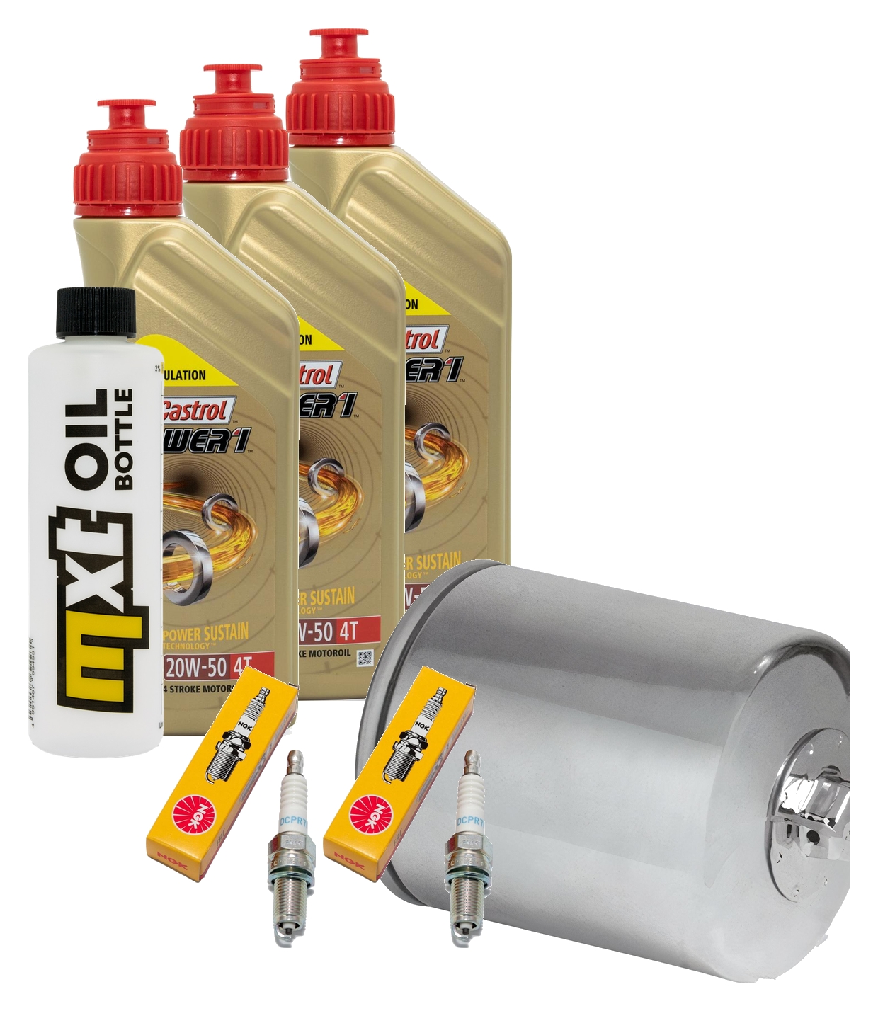 Inspektionspaket 3L 20W50 + Ölfilter + 2x Zündkerze für Harley