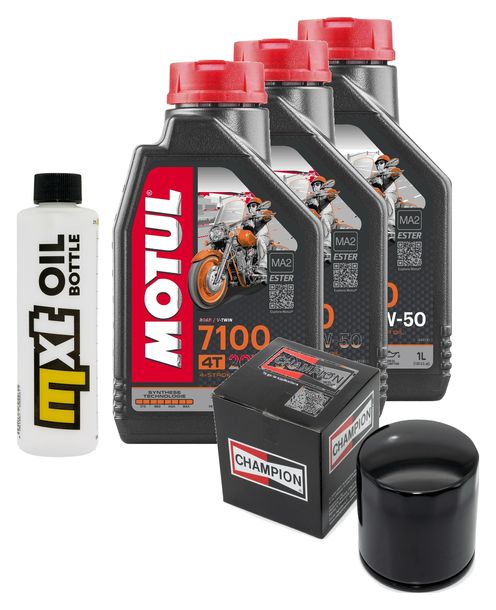 Inspektionspaket 3L 20W-50 + Ölfilter + 2x Zündkerze für Harley Davidson FXDB Dyna Street Bob 1585 ccm Bj. 2007