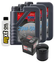 Pacchetto di ispezione 3L 20W-50 + filtro olio + 2x candela per Harley Davidson FXDB Dyna Street Bob 1585 ccm Anno 2007