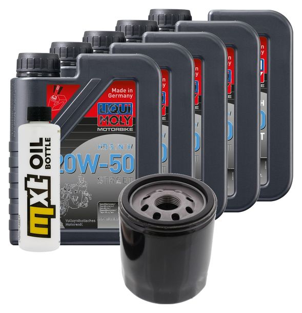 Pacchetto di ispezione 5L 20W-50+filtro olio per Harley Davidson VRSCR Street-Rod 1130 ccm Anno 2006 - 2007