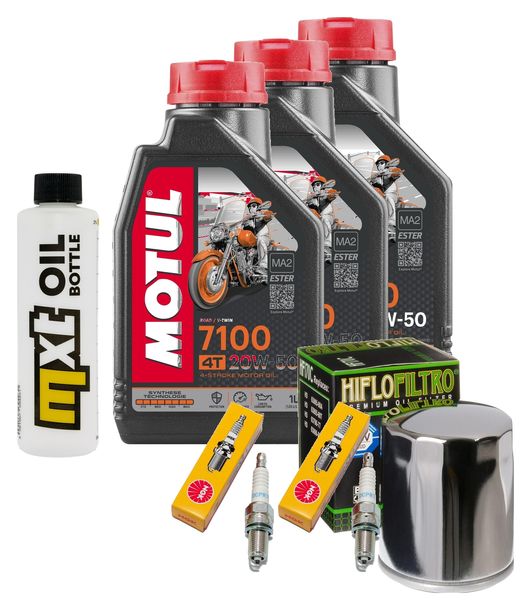 Inspektionspaket 3L 20W-50 + Ölfilter + 2x Zündkerze für Harley Davidson XL C Sportster 883 ccm Bj. 2006