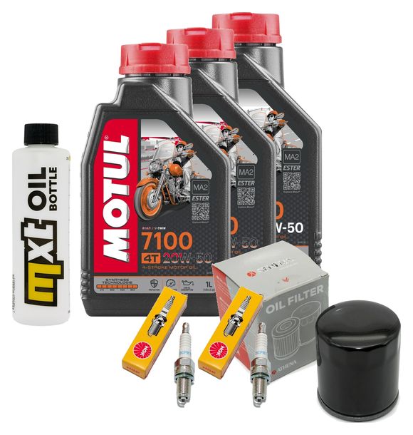 Inspektionspaket 3L 20W-50 + Ölfilter + 2x Zündkerze für Harley Davidson XL N Iron 883 ccm Bj. 2009
