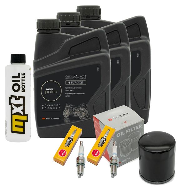 Inspektionspaket 3L 20W-50 + Ölfilter + 2x Zündkerze für Harley Davidson XL N Iron 883 ccm Bj. 2009