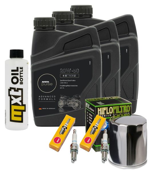 Inspektionspaket 3L 20W-50 + Ölfilter + 2x Zündkerze für Harley Davidson XL N Iron 883 ccm Bj. 2010