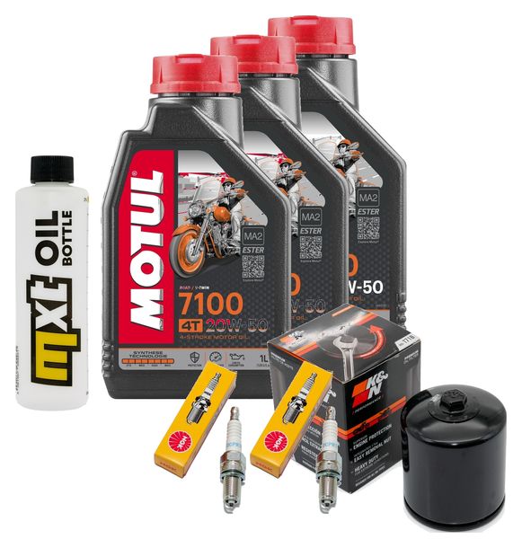 Inspektionspaket 3L 20W-50 + Ölfilter + 2x Zündkerze für Harley Davidson FXDF Dyna Fat Bob FXDWGI EFI Wide Glide FXDB Street 1584 / 1585 ccm Bj. 2010 - 2013