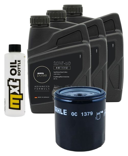 Paquete de inspección 3L 20W-50 + filtro de aceite + 2 bujías para Harley Davidson FXDF Dyna Fat Bob FXDWGI EFI Wide Glide FXDB Street 1584 / 1585 ccm Año 2010 - 2013
