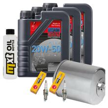 Inspectiepakket 3L 20W-50 + Oliefilter + 2x Bougie voor Harley Davidson FXDF Dyna Fat Bob FXDWGI EFI Wide Glide FXDB Street 1584 / 1585 cc Bj. 2010 - 2013