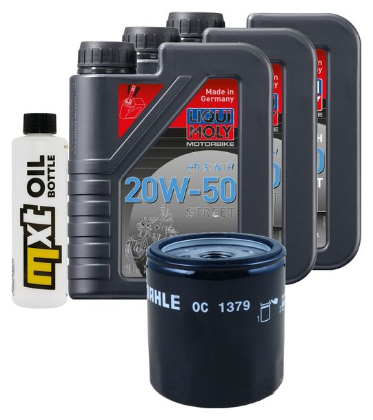 Inspektionspaket 3L 20W-50 + Ölfilter + 2x Zündkerze für Harley Davidson XL Forty-Eight 1200 ccm Bj. 2010 - 2015
