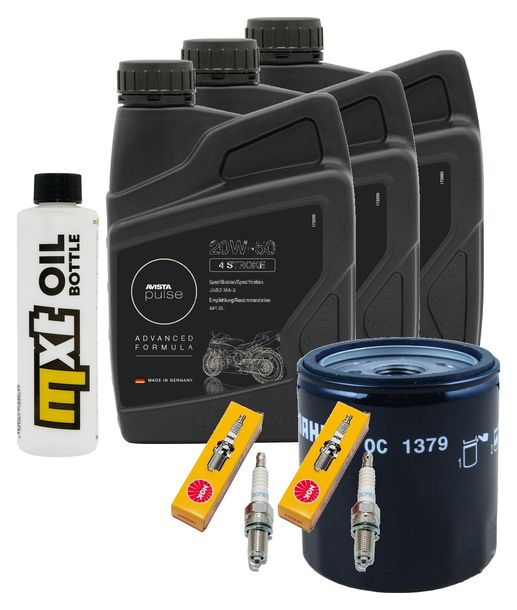Inspektionspaket 3L 20W-50 + Ölfilter + 2x Zündkerze für Harley Davidson XL Forty-Eight 1200 ccm Bj. 2010 - 2015