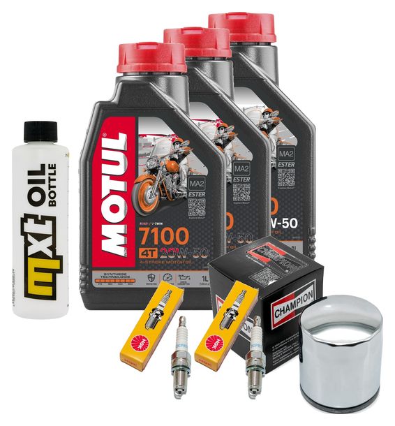 Inspektionspaket 3L 20W-50 + Ölfilter + 2x Zündkerze für Harley Davidson XL N Iron 883 ccm Bj. 2011