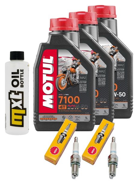 Inspektionspaket 3L 20W-50 + Ölfilter + 2x Zündkerze für Harley Davidson XL N Iron 883 ccm Bj. 2011