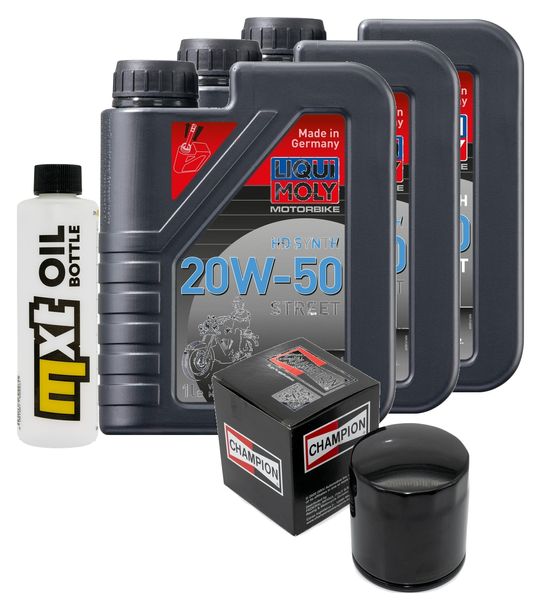 Inspektionspaket 3L 20W-50 + Ölfilter + 2x Zündkerze für Harley Davidson XL N Iron 883 ccm Bj. 2011