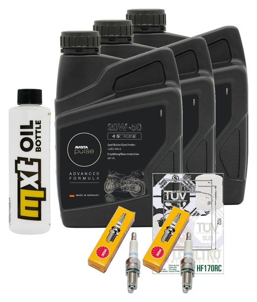 Inspektionspaket 3L 20W-50 + Ölfilter + 2x Zündkerze für Harley Davidson XL N Iron 883 ccm Bj. 2011