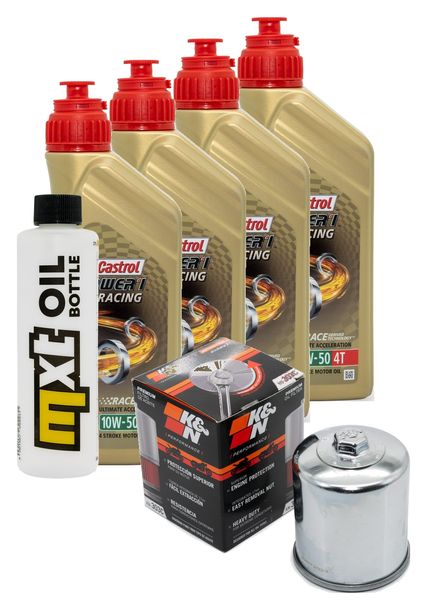 Inspektionspaket 4L 10W-50 + Ölfilter für Honda GL Gold Wing SE, Yamaha VMX V-Max ST Pan-European 1100 - 1500 ccm Bj. 1989 - 2001