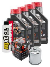 Inspektionspaket 4L 10W-50 + Ölfilter für Honda GL Gold Wing SE, Yamaha VMX V-Max ST Pan-European 1100 - 1500 ccm Bj. 1989 - 2001
