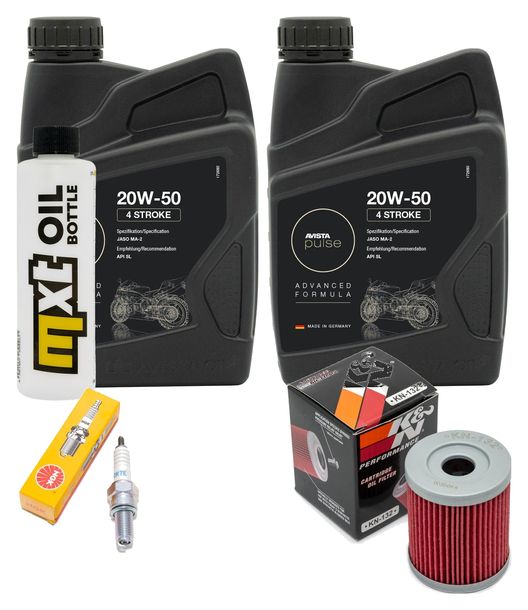 Inspektionspaket 2L 20W-50 + Ölfilter + 1x Zündkerze für Suzuki AN Burgman 400 ccm Bj. 2006