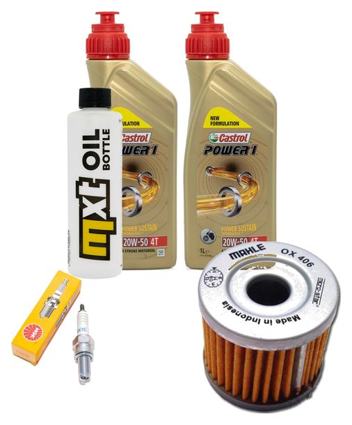 Inspektionspaket 2L 20W-50 + Ölfilter + 1x Zündkerze für Suzuki AN Burgman 400 ccm Bj. 2006