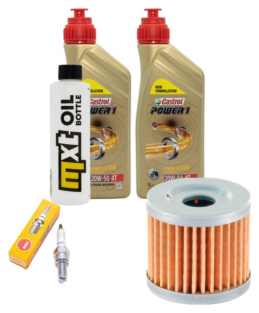 Inspektionspaket 2L 20W-50 + Ölfilter + 1x Zündkerze für Suzuki AN Burgman 400 ccm Bj. 2006