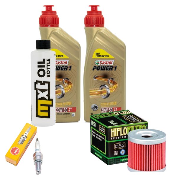 Inspektionspaket 2L 20W-50 + Ölfilter + 1x Zündkerze für Suzuki AN Burgman 400 ccm Bj. 2006