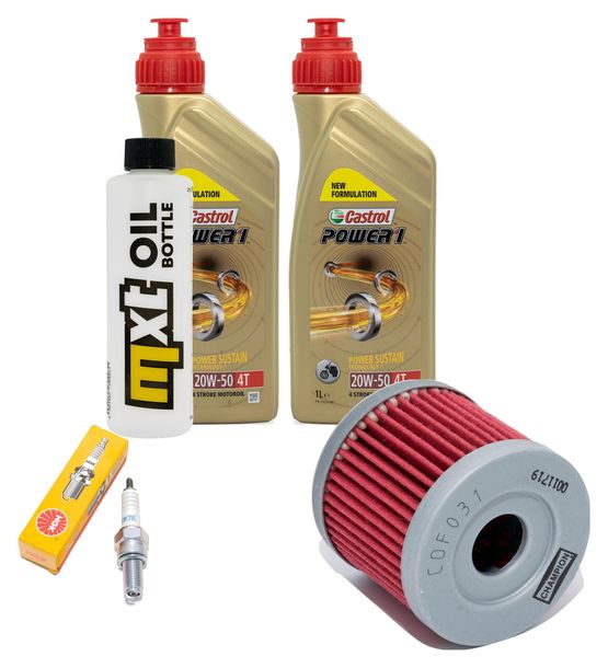 Inspektionspaket 2L 20W-50 + Ölfilter + 1x Zündkerze für Suzuki AN Burgman 400 ccm Bj. 2006