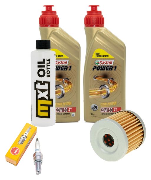 Inspektionspaket 2L 20W-50 + Ölfilter + 1x Zündkerze für Suzuki AN Burgman 400 ccm Bj. 2006