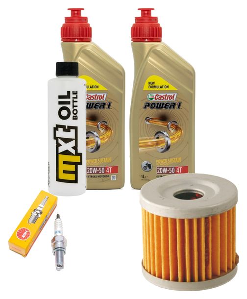 Inspektionspaket 2L 20W-50 + Ölfilter + 1x Zündkerze für Suzuki AN Burgman 400 ccm Bj. 2006