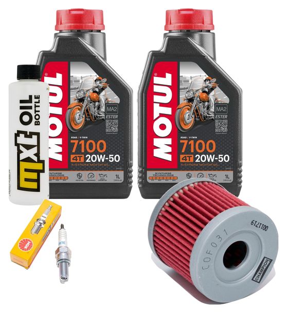 Inspektionspaket 2L 20W-50 + Ölfilter + 1x Zündkerze für Suzuki AN Burgman 400 ccm Bj. 2006