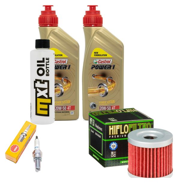 Inspektionspaket 2L 20W-50 + Ölfilter + 1x Zündkerze für Suzuki AN Burgman 400 ccm Bj. 2006