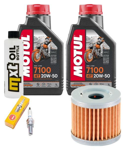 Inspektionspaket 2L 20W-50 + Ölfilter + 1x Zündkerze für Suzuki AN Burgman 400 ccm Bj. 2006