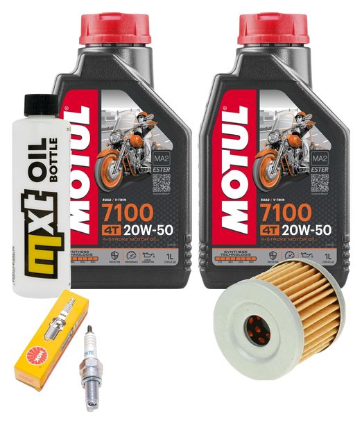 Inspektionspaket 2L 20W-50 + Ölfilter + 1x Zündkerze für Suzuki AN Burgman 400 ccm Bj. 2006
