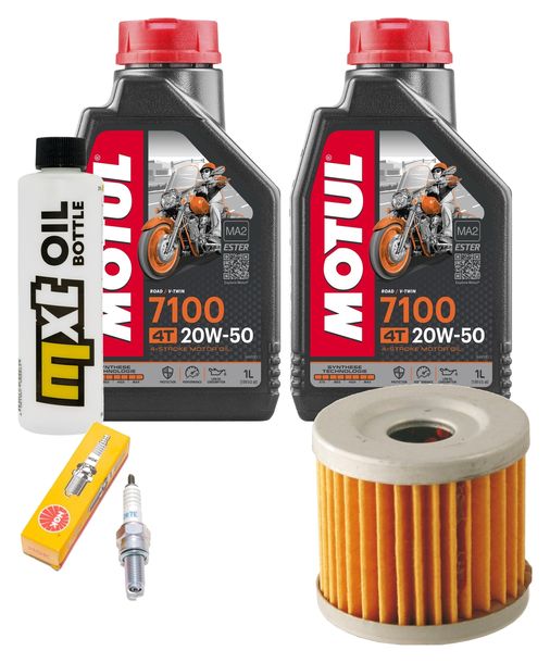 Inspektionspaket 2L 20W-50 + Ölfilter + 1x Zündkerze für Suzuki AN Burgman 400 ccm Bj. 2006