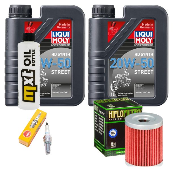 Inspektionspaket 2L 20W-50 + Ölfilter + 1x Zündkerze für Suzuki AN Burgman 400 ccm Bj. 2006