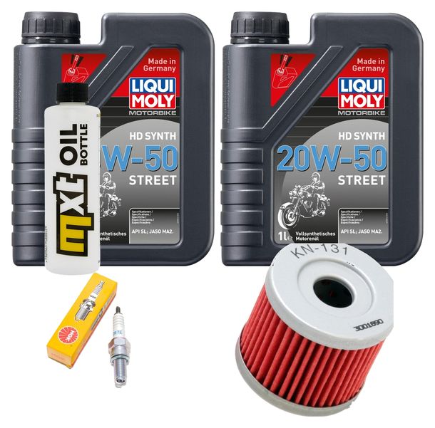 Inspektionspaket 2L 20W-50 + Ölfilter + 1x Zündkerze für Suzuki AN Burgman 400 ccm Bj. 2006