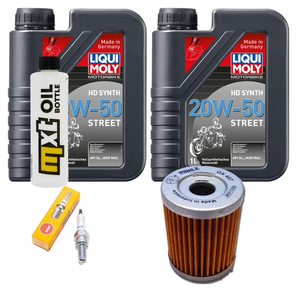 Inspektionspaket 2L 20W-50 + Ölfilter + 1x Zündkerze für Suzuki AN Burgman 400 ccm Bj. 2006