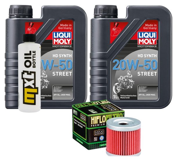 Inspektionspaket 2L 20W-50 + Ölfilter + 1x Zündkerze für Suzuki AN Burgman 400 ccm Bj. 2006